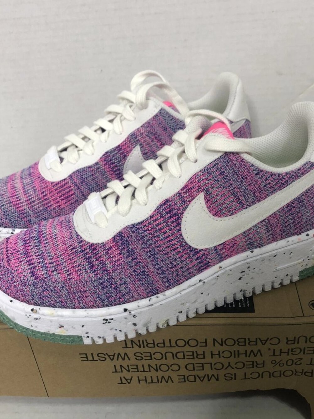 Nike Air Force 1 Crater Flyknit Fuchsia Glow Pink DC7273-500 Women’s Sz 5.5